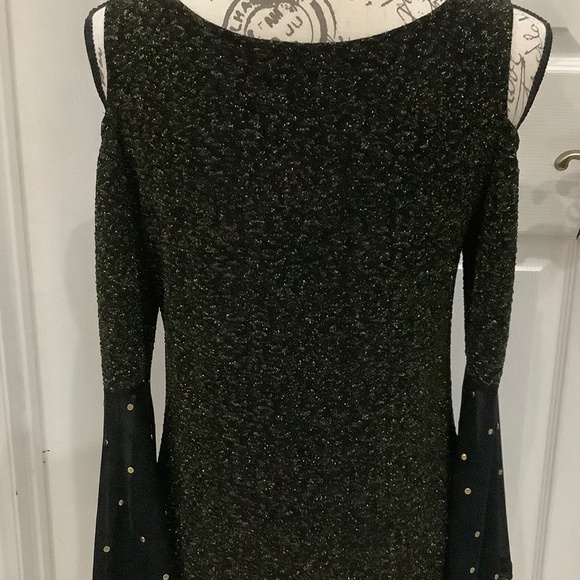 La Vanya, women’s black and gold metallic top, size M - Picture 6 of 6